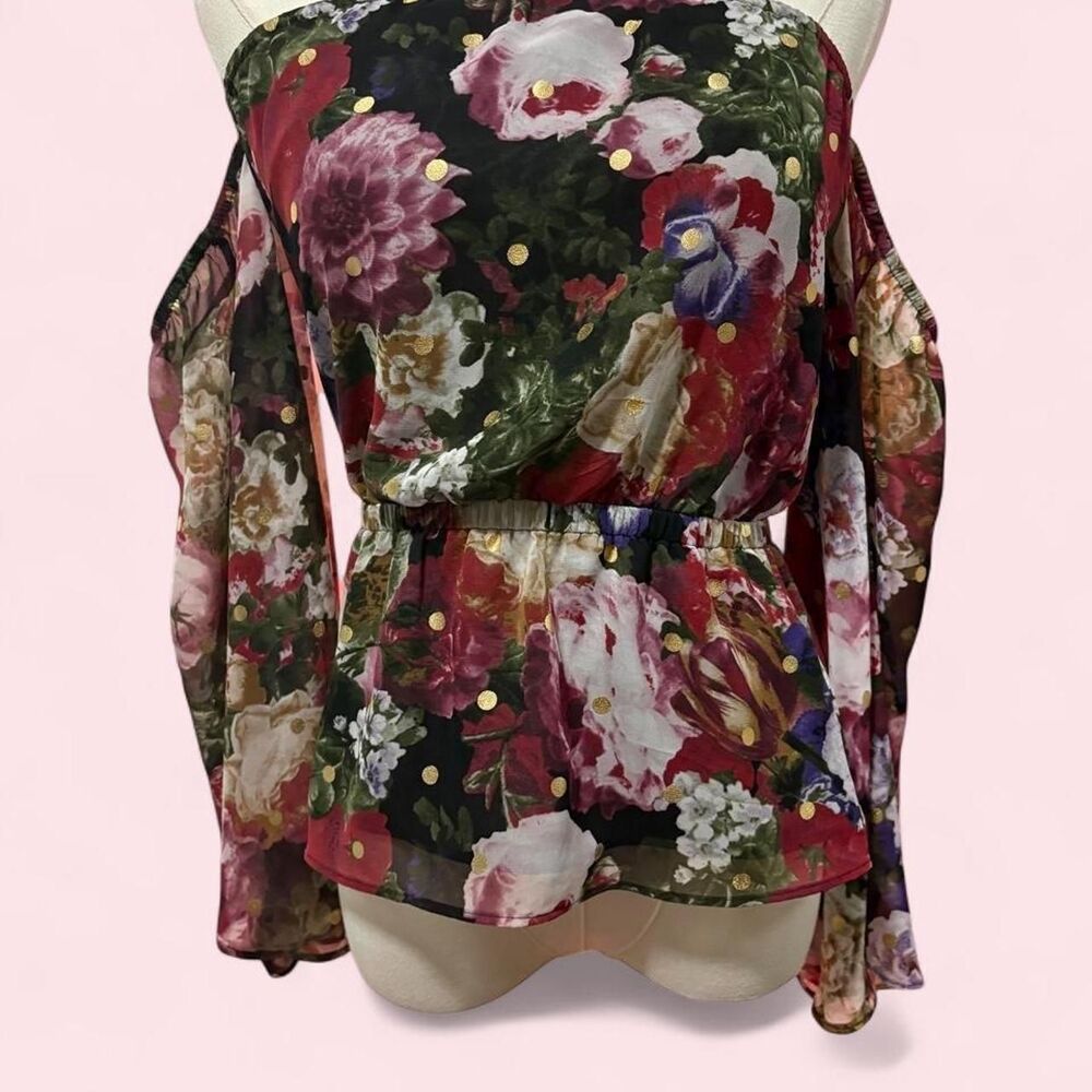 Express Dark Floral Off Shoulder Blouse